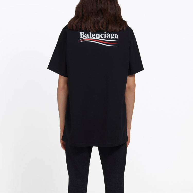 Balenciaga Logo Loose Fit Short Sleeve Unisex Black 556150TAV441000