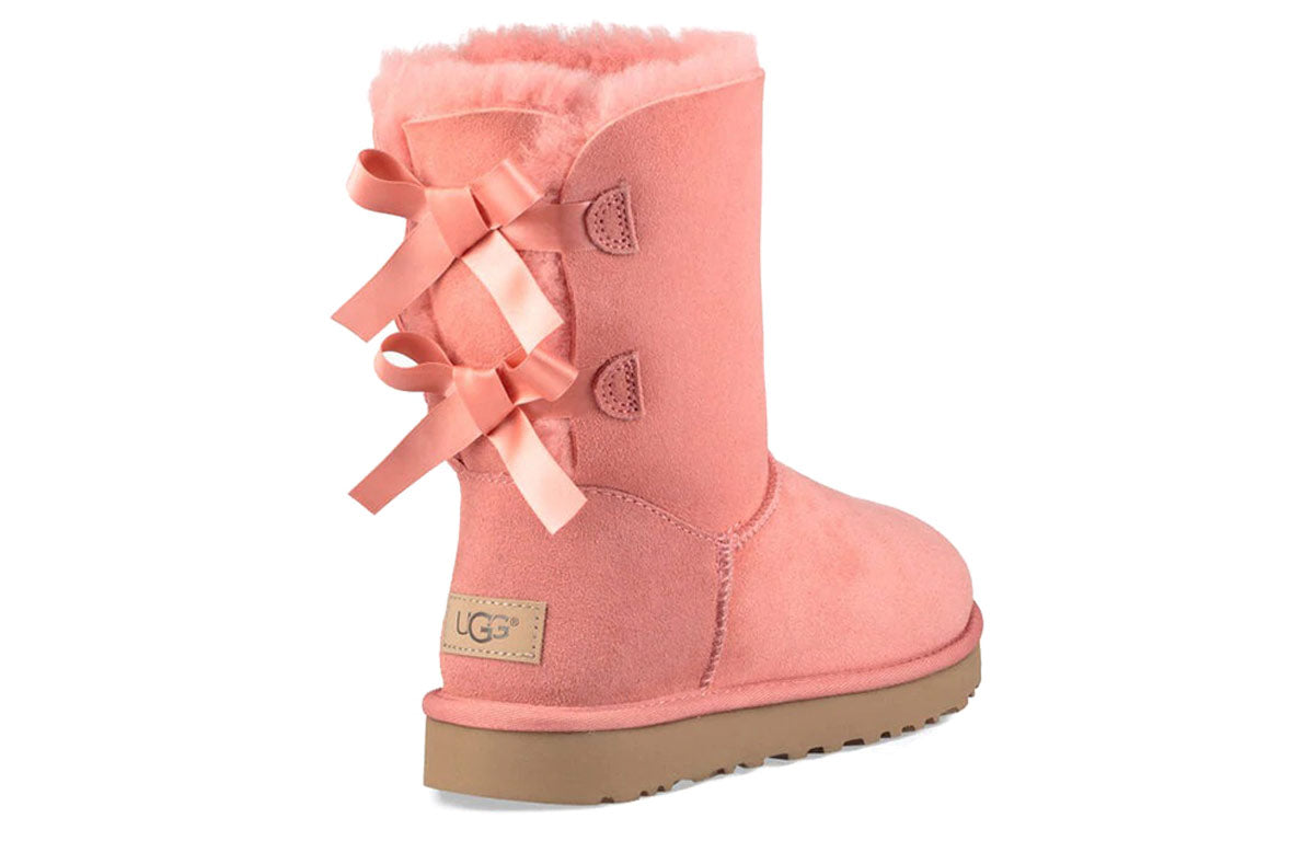 (WMNS) UGG Bailey Bow II Fleece Lined Pink Red 1016225-LNT