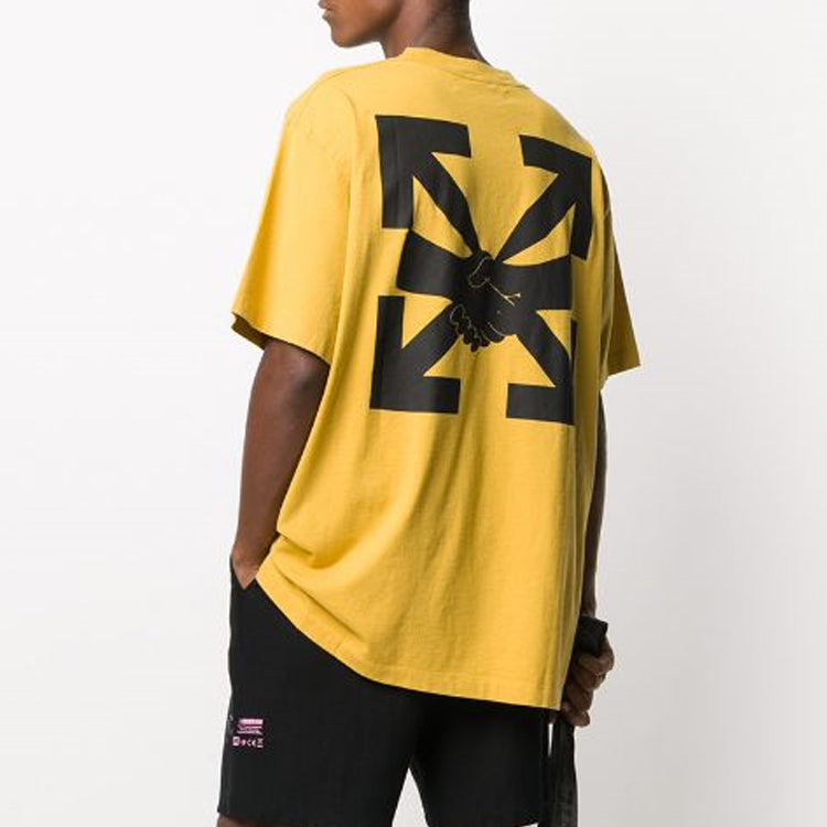 Off-White Arrow Printing Loose Short Sleeve Yellow OMAA038F20FAB0131610