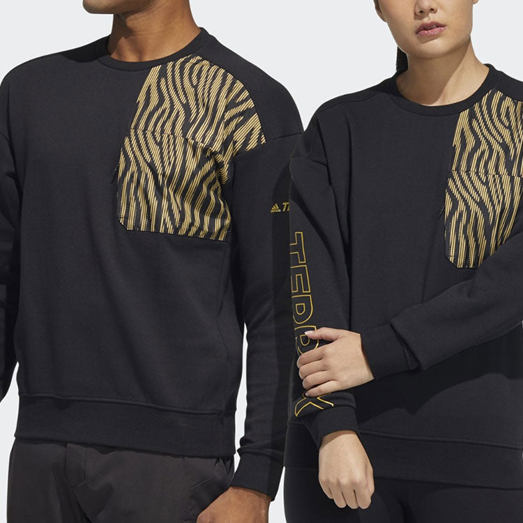adidas Subject Printing Sports Pullover Long Sleeves Black HE7322