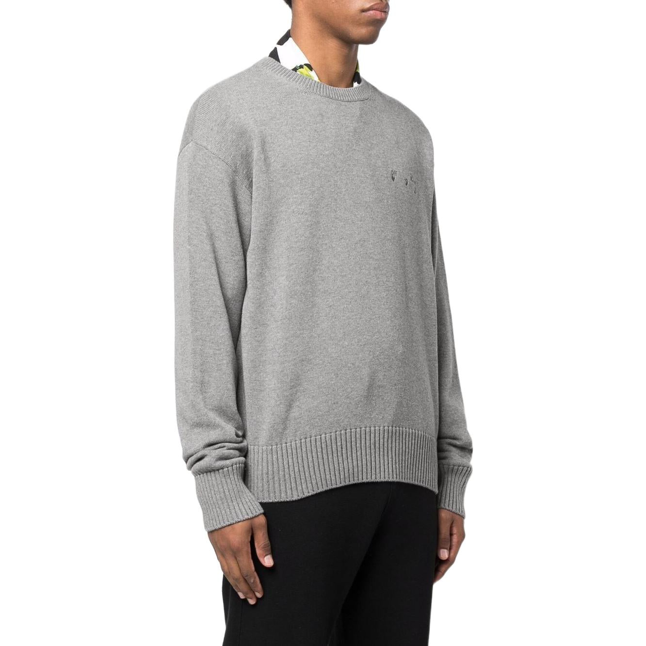 Off-White Logo Embroidered Knitted Jumper OMHE091C99KNI0010610