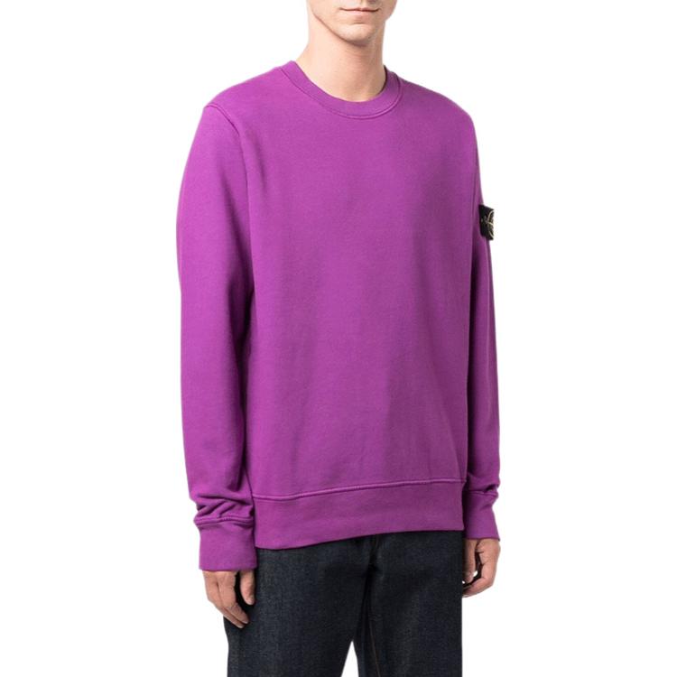 STONE ISLAND Badge Logo Crewneck Sweatshirt 'Magenta' 751563020-V0045