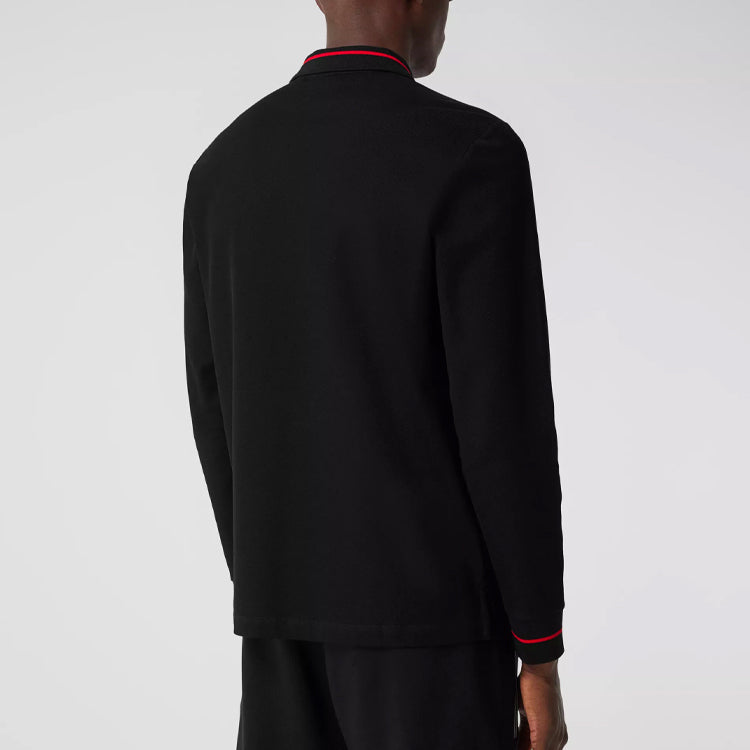 Burberry Long Sleeve Cotton Polo Male Black 80336911
