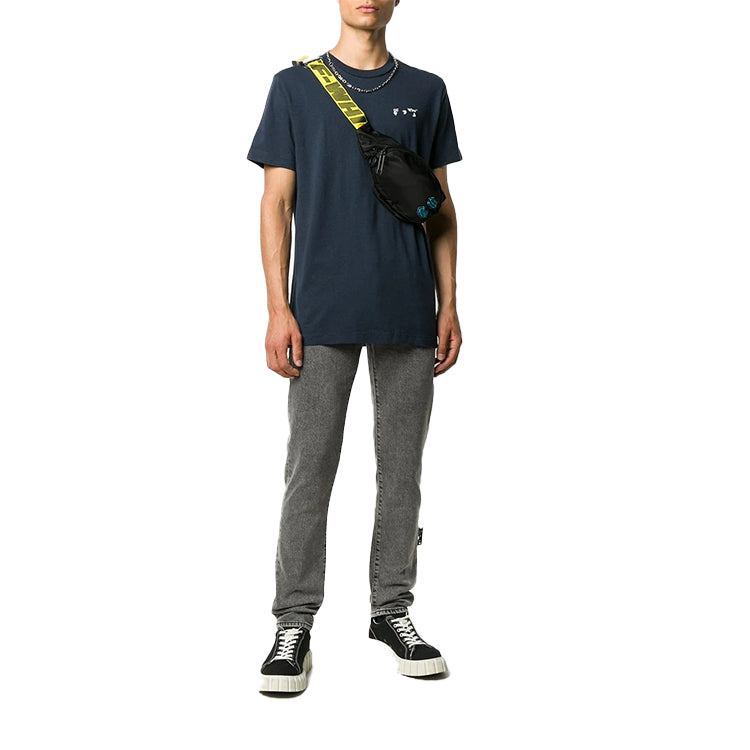 Off-White FW20 Logo Applique Short-sleeve Tee Men's Grey/White OMAA027E20JER0014501