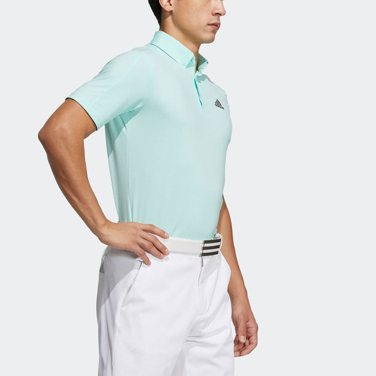 adidas Golf Sports Solid Color Short Sleeve Polo Shirt Green GM3616