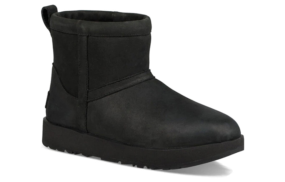 (WMNS) UGG Classic Mini Leather Waterproof 'Black' 1019641-BLK