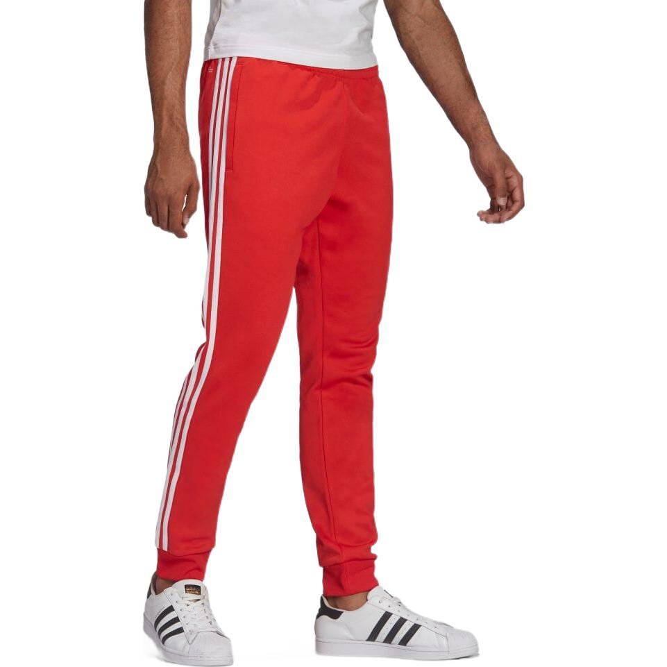 Men's adidas originals Side Stripe Elastic Waistband Sports Pants/Trousers/Joggers Red HF2134