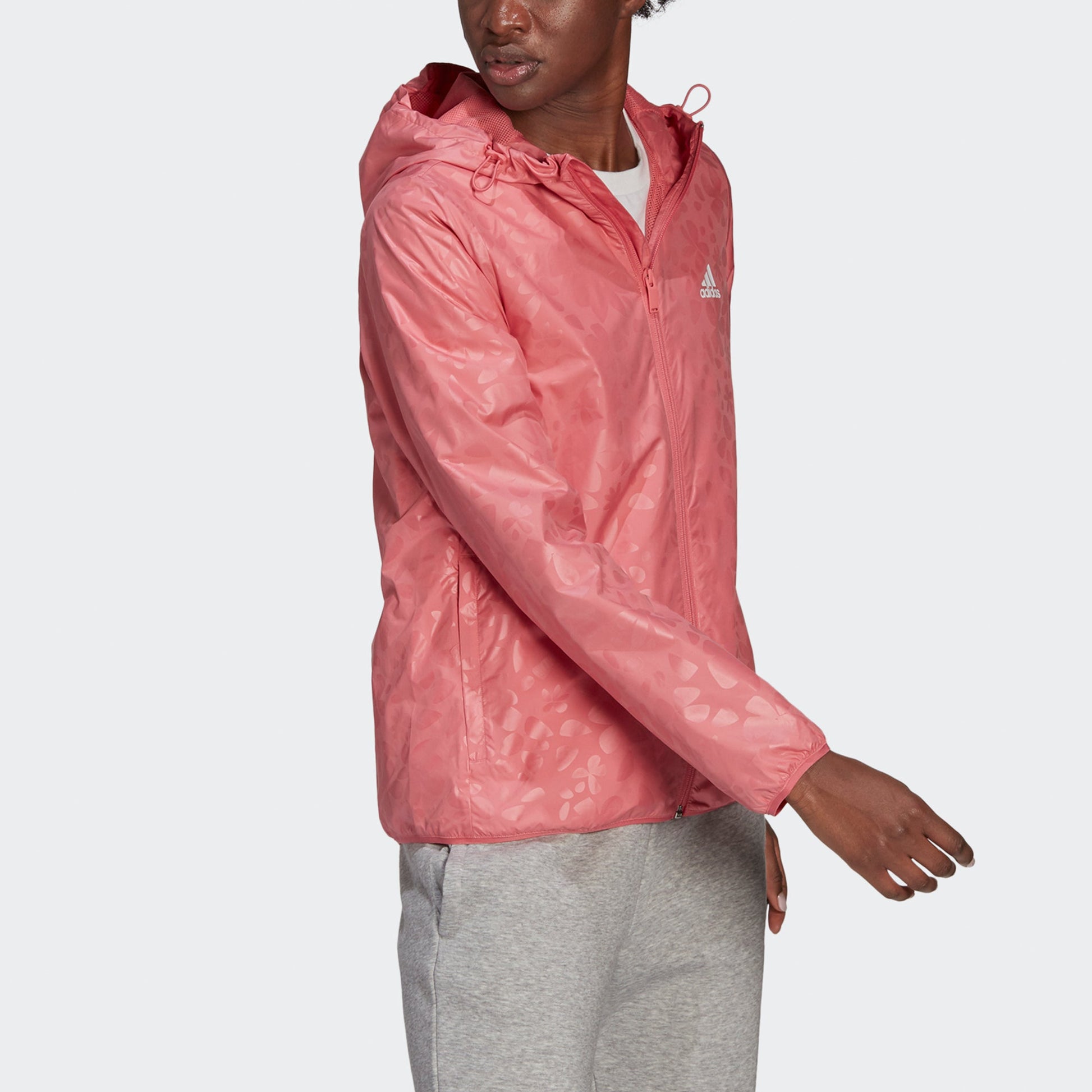 (WMNS) adidas Wb Aop W Flowers Printing Slim Fit Hooded Jacket Rose Red GQ0617