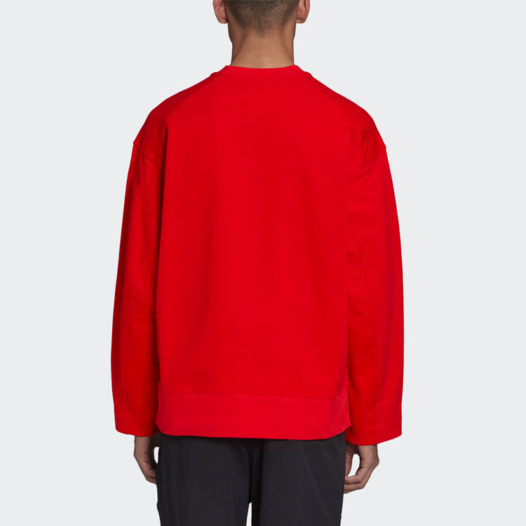 Men's Y-3 Outdoor Sports Round Neck Loose Long Sleeves Red FN3368