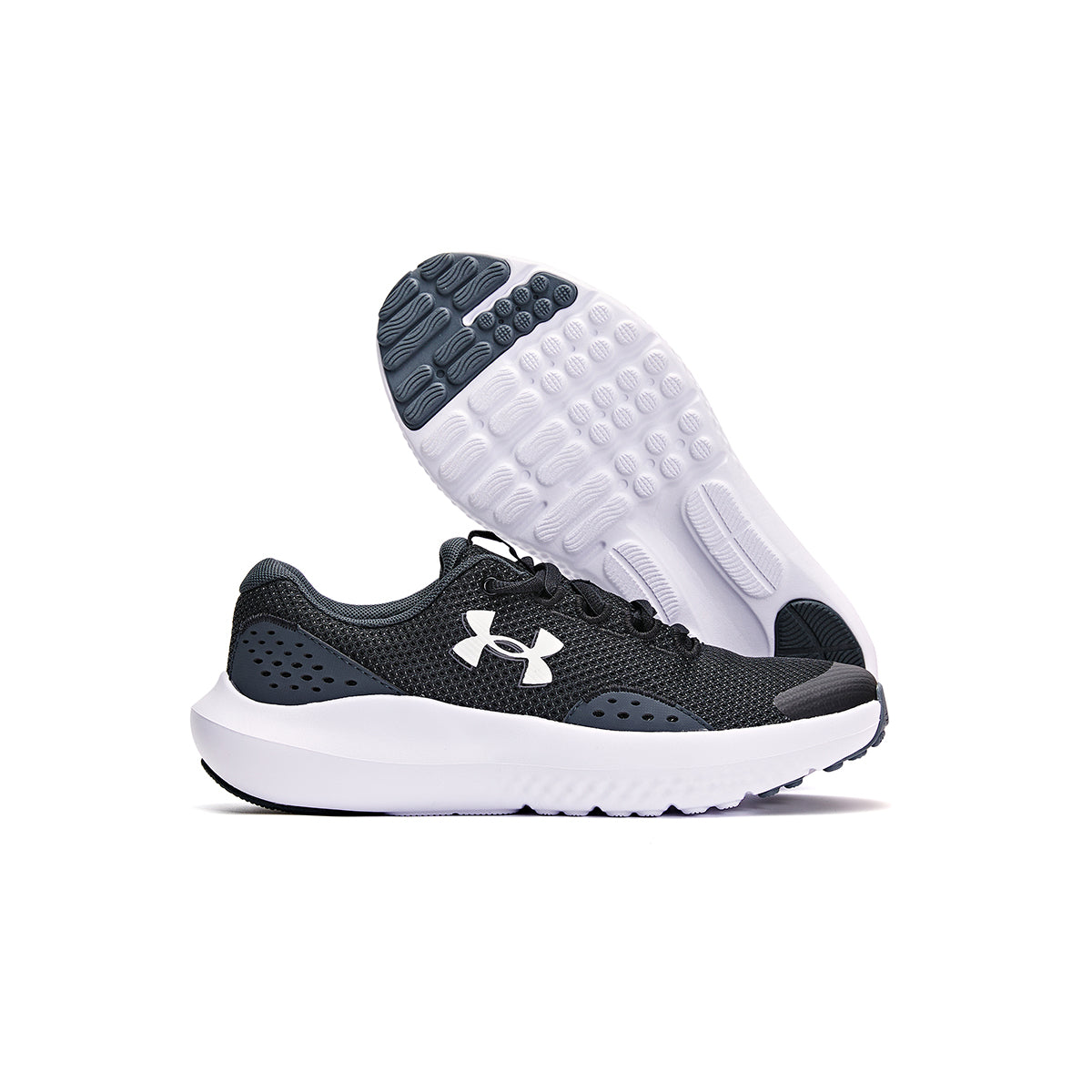 (GS) Under Armour Surge 4 Running Shoes 'Black White' 3027103