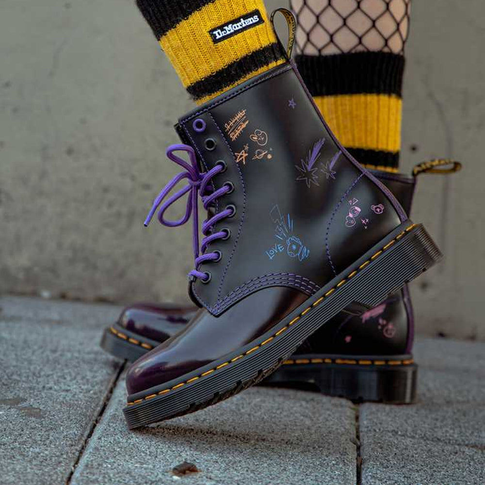 Dr. Martens x BT21 1460 Leather Boots 'Purple' 30069511