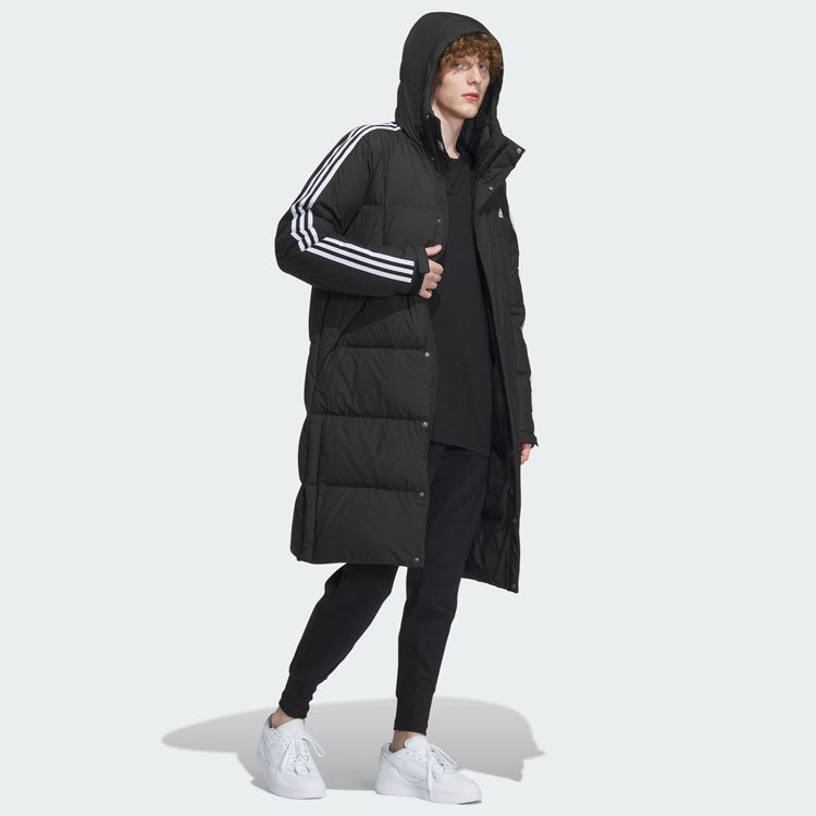 adidas 3-Stripes Long Down Jackets 'Black' IT8714