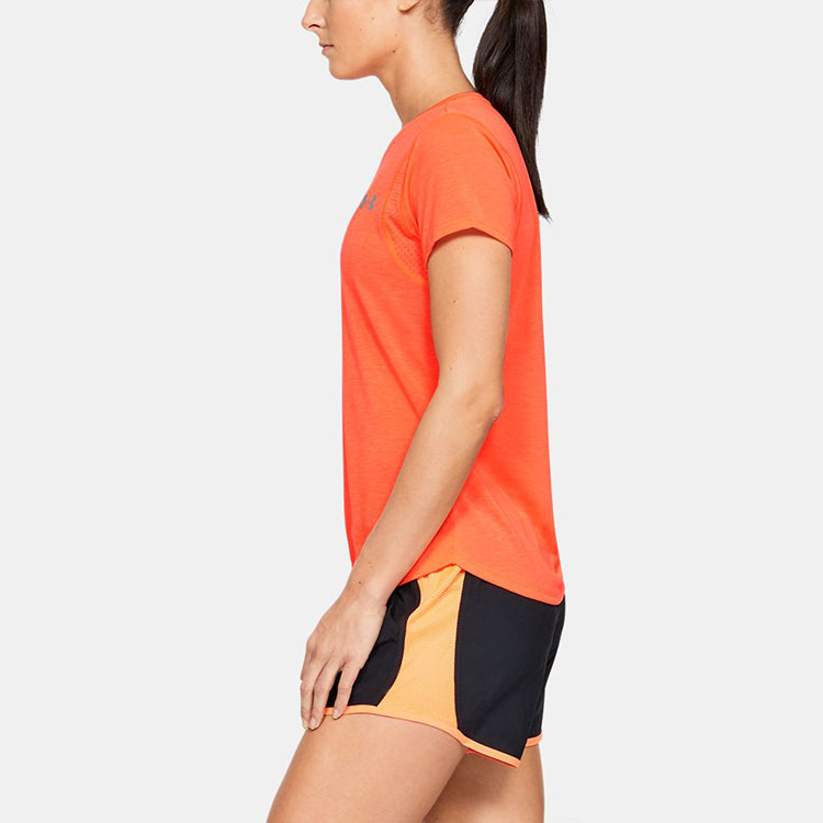 (WMNS) Under Armour UA Streaker Sports Breathable Short Sleeve Orange 1341520-836