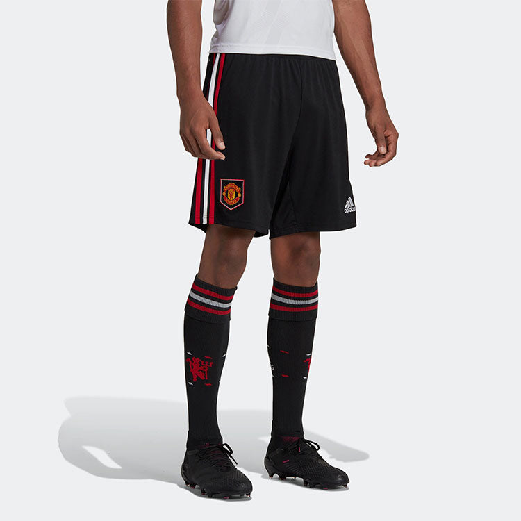 adidas MUFC Manchester United Soccer/Football Sports Stripe Shorts Black H13882