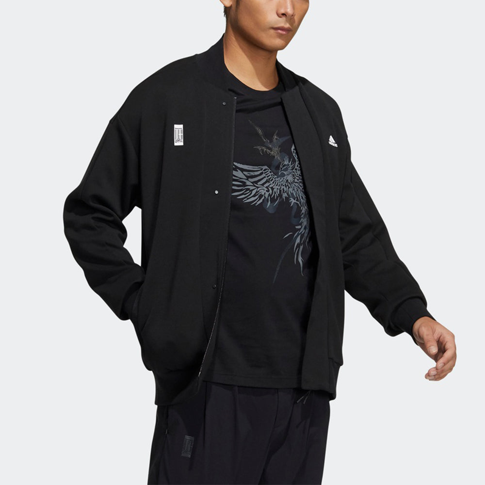 Men's adidas Martial Arts Series Logo Printing Sports Jacket Black H39208