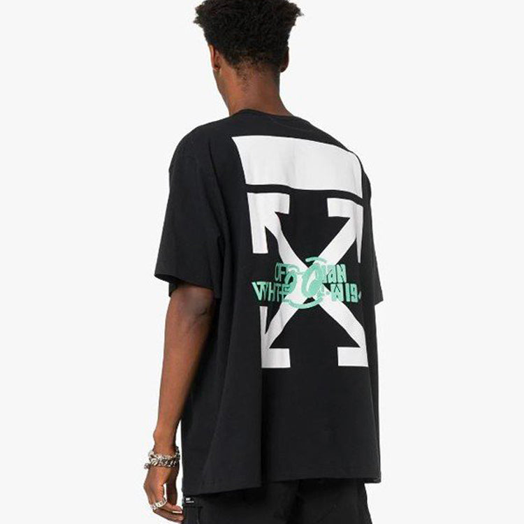 Off-White FW19 Waterfall S/S Over TeeBlack Multicolor OMAA038E191850151088