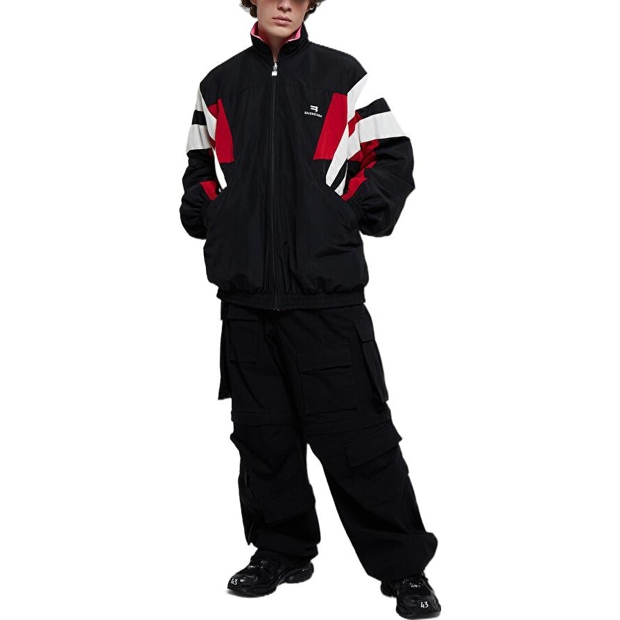 Balenciaga Sporty B Reversible Track Jacket 'Black Red White' 681445TKO481000