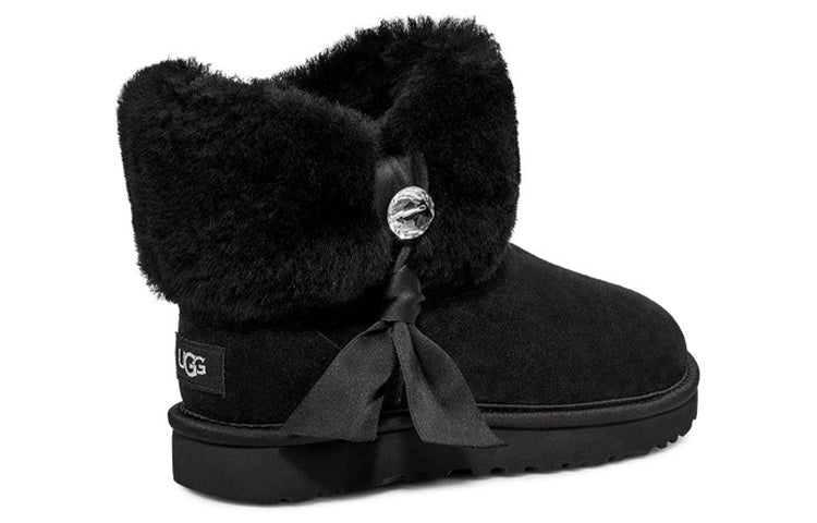 (WMNS) UGG Cinched Fur Mini Snow Boots Black 1106909-BLK