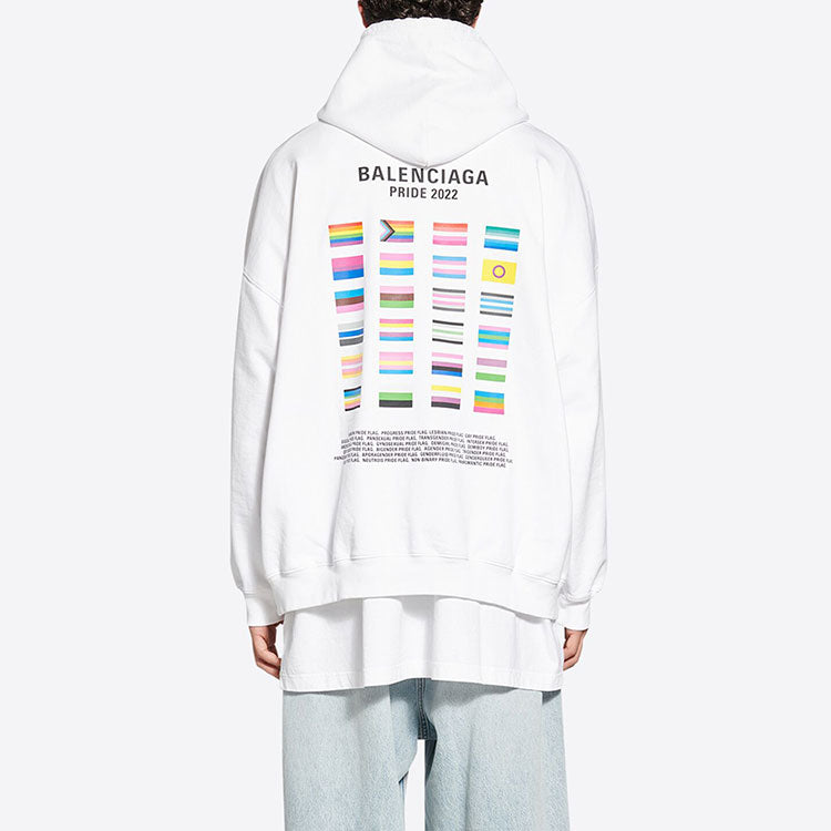 Balenciaga Pride Hoodie Boxy Fit 'White' 651799TMVO30904