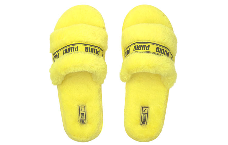 (WMNS) PUMA Fluff Slides 'Fluo Yellow' 384937-04