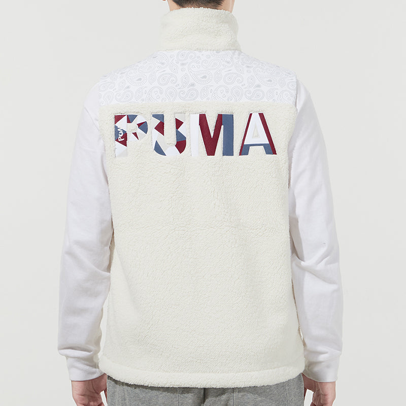 PUMA Paisley Woven Sherpa Vest 'White' 534977-93