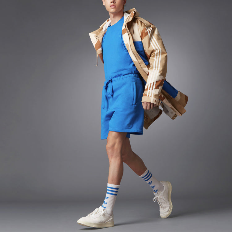 adidas originals Blue Version Series Solid Color Loose Lacing Sports Shorts H33446