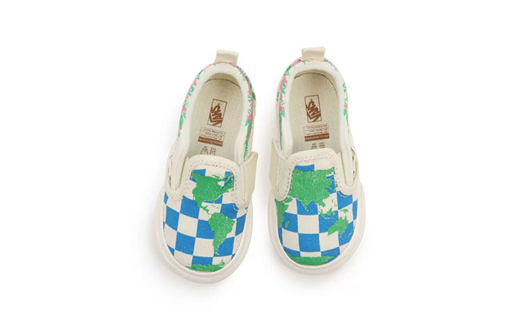 Vans Classic Slip-On Eco Theory Velcro 'White Green Blue' VN000UBSAS1