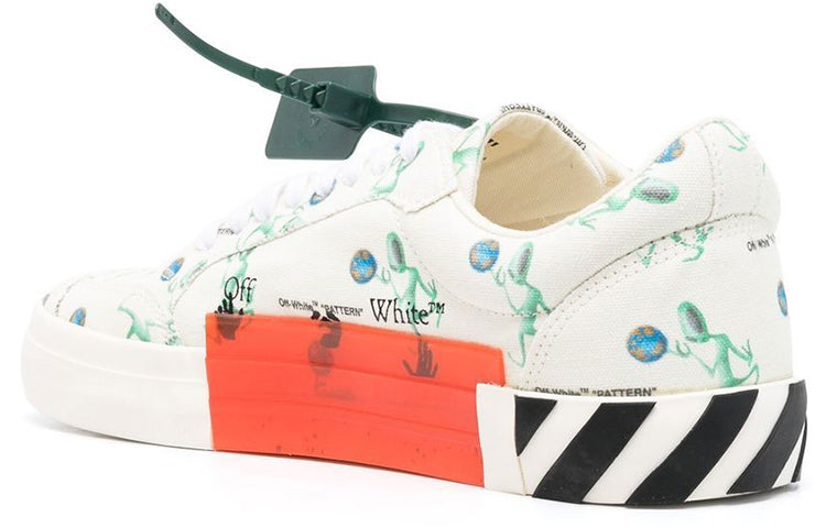 Off-White Vulc Low Canvas Alien Logo Applique 'White Green Black' OMIA085F22FAB0030155