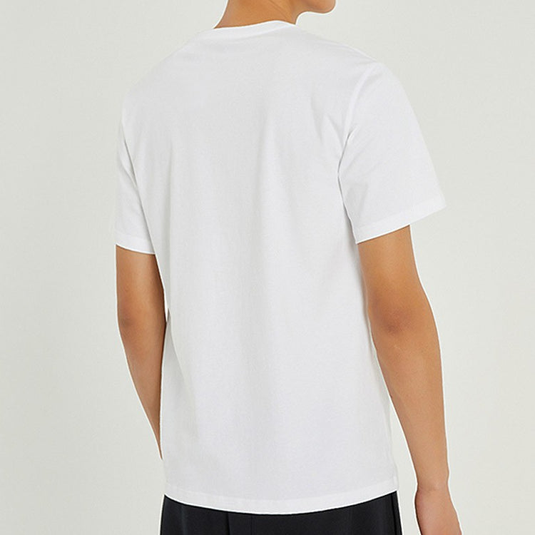 Men's Converse Solid Color Chest Pattern Printing Round Neck Short Sleeve White 10022936-A01
