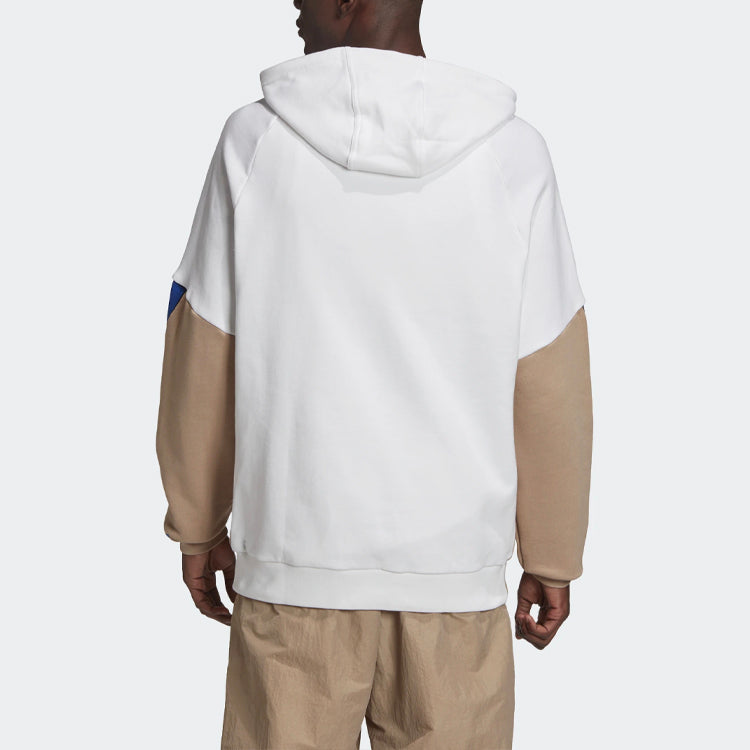 adidas originals Large logo Printing Colorblock Sports hooded Jacket White GE6225