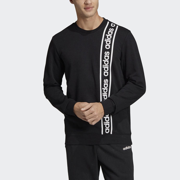 adidas M C90 Brd Letter Print Sports Crew Neck Sweatshirt Black EI5617