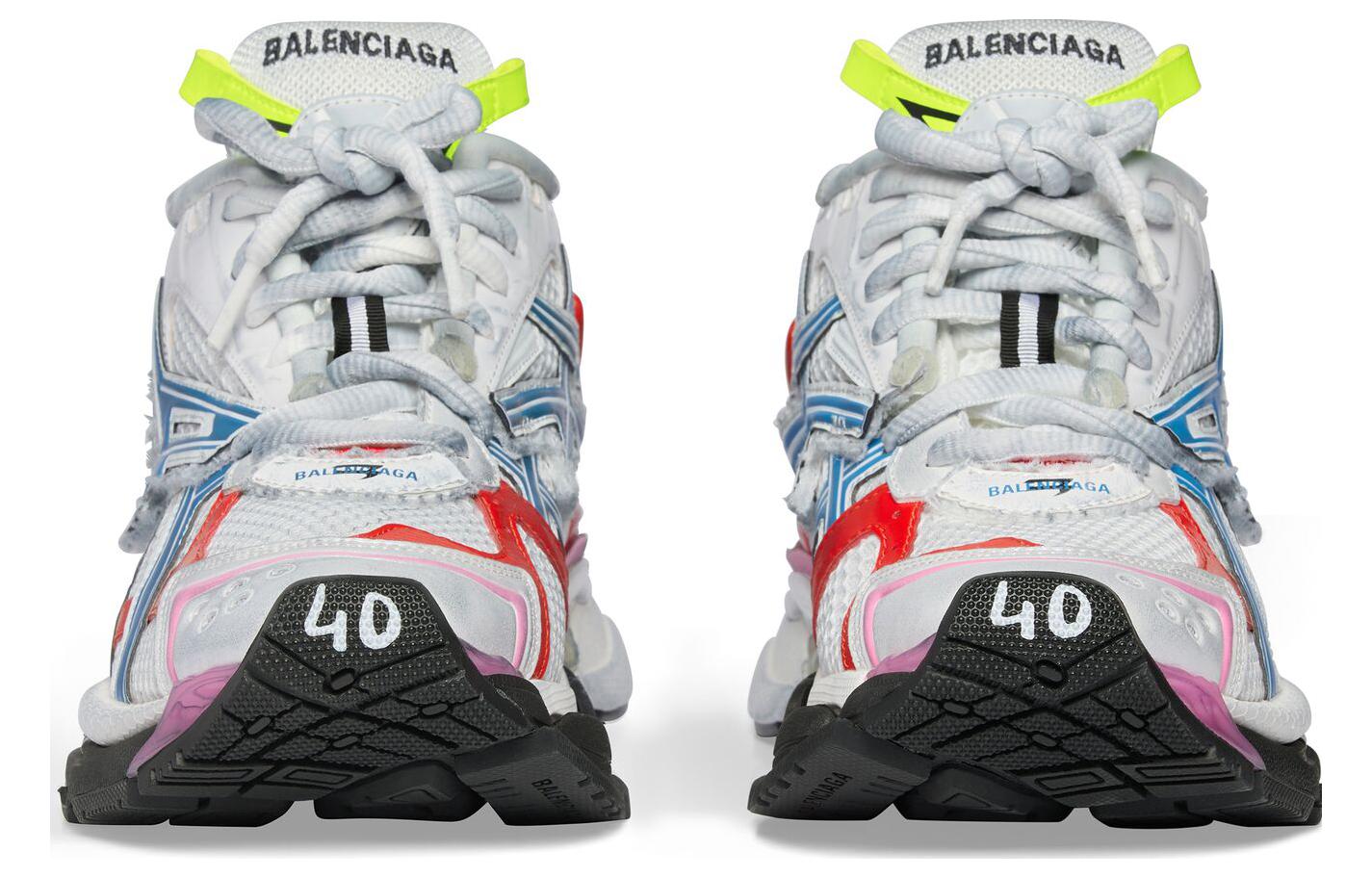 Balenciaga Runner Sneakers 'White Blue Red Mesh and Nylon' 677403W3RB69645