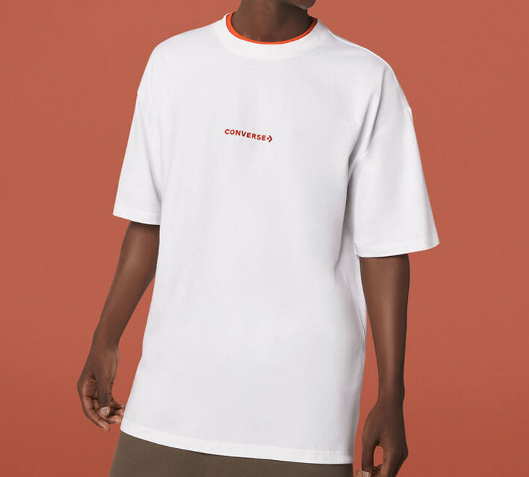 Men's Converse All Star Casual Round Neck Short Sleeve White 10019592-102
