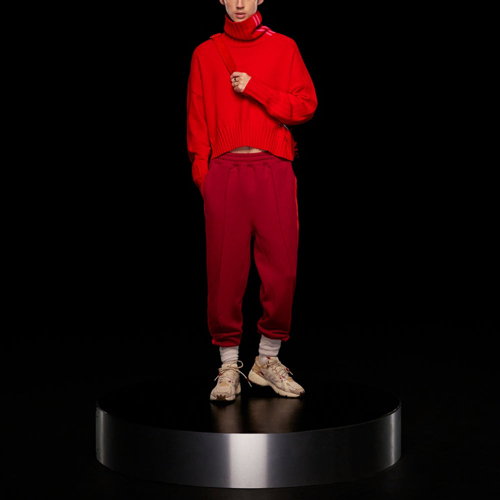 adidas x IVY PARK Crossover Side Stripe High Collar Pullover Couple Style Red HH7299