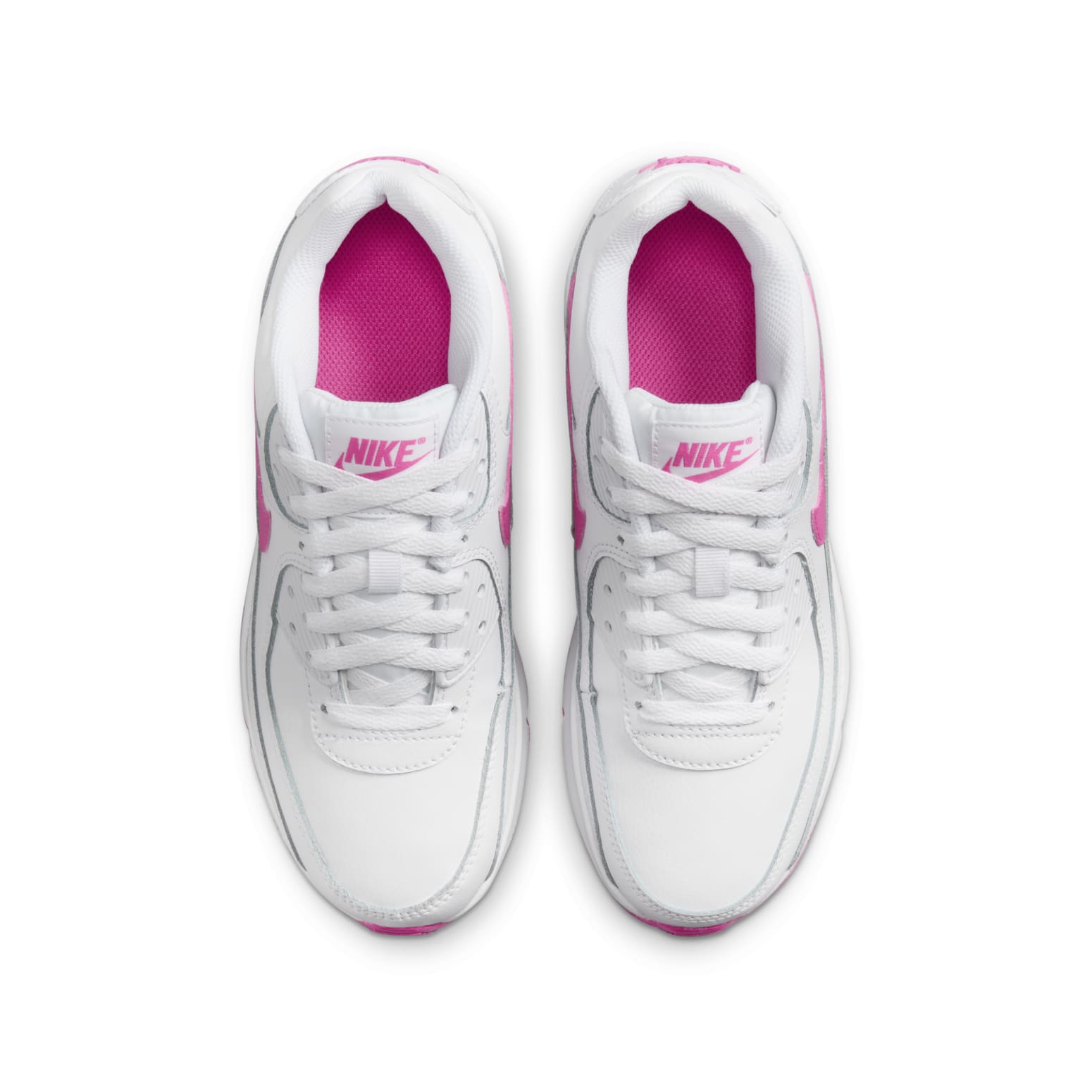 (GS) Nike Air Max 90 'White Laser Fuchsia' HF6358-101