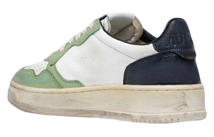 (WMNS) Autry Medalist Super Vintage Low Leather Sneakers 'White Green Teal' AVLW-SV18
