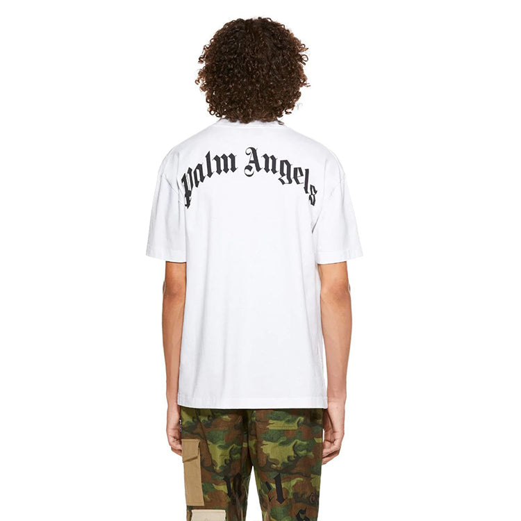 Men's PALM ANGELS Printing Short Sleeve White PMAA001E20JER0130155