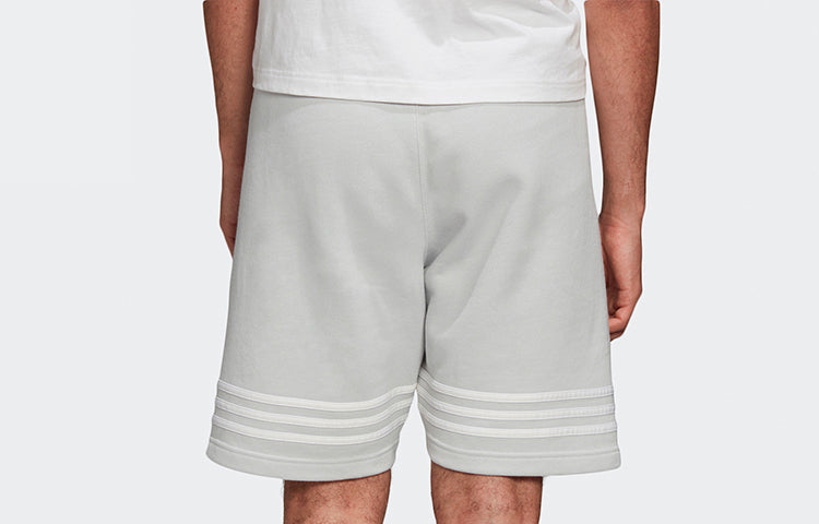 adidas originals Outline Short Hollow Out Logo Sports Shorts light grey FM3882