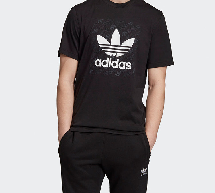 adidas originals Large Logo Round Neck Short Sleeve Black ED7043