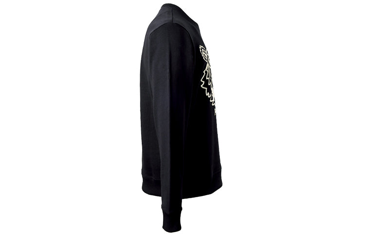 Men's KENZO SS21 TIGER Pattern Round Neck Pullover Black FB55SW1204MP-99