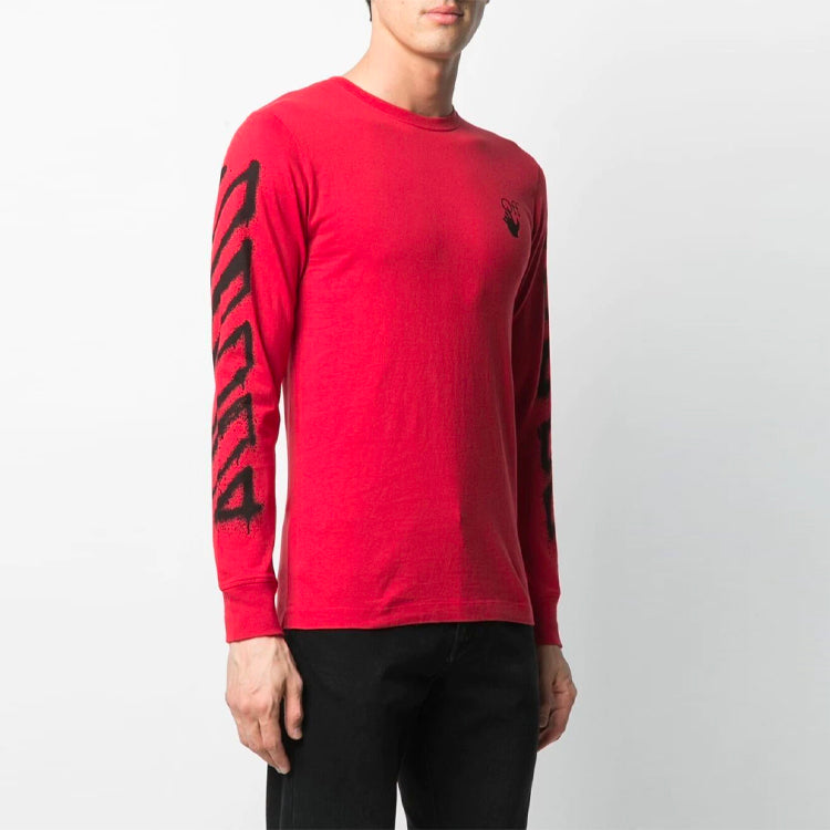 Off-White SS21 Geometry Pattern Long Sleeves Slim Fit Version Red OMAB001S21JER0052510