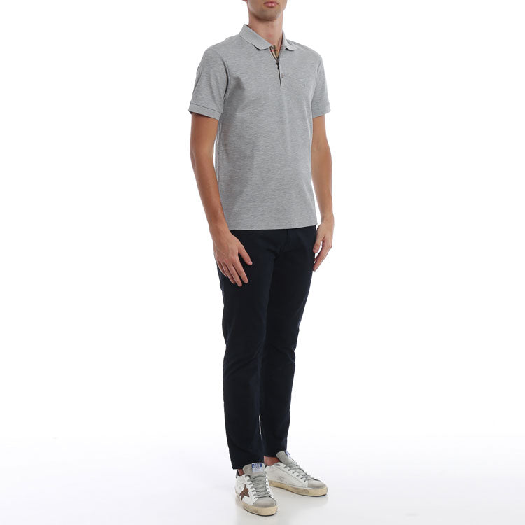 Men's Burberry Short Sleeve Polo Shirt Gray 80045821