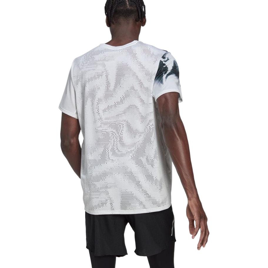 Men's adidas Tie Dye Logo Printing Reflective Detail Straight Short Sleeve Gray T-Shirt HN9478