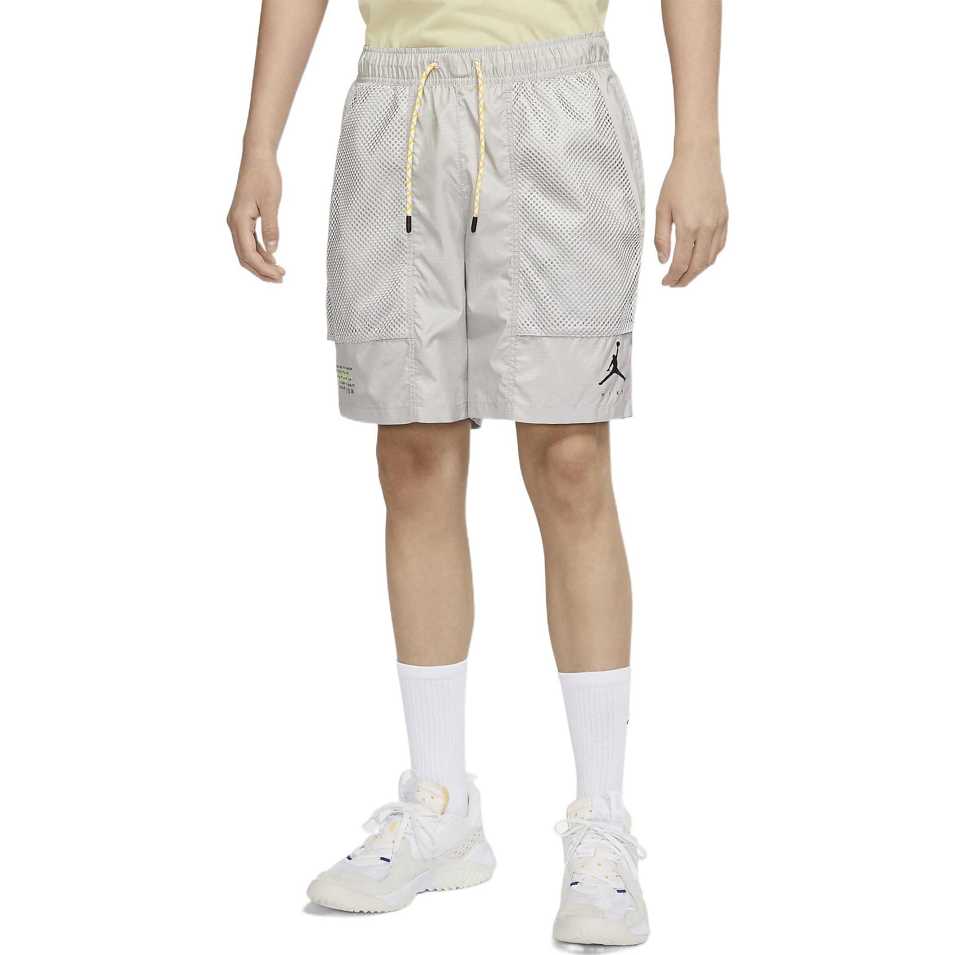 Air Jordan Jumpman Statement Pattern Printing Mesh Pocket Shorts Gray DM1407-012