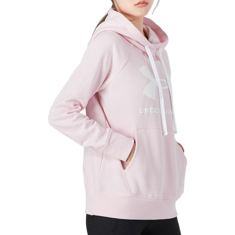 (WMNS) Under Armour Rival Fleece Logo Hoodie 'Light Pink' 1356318-647