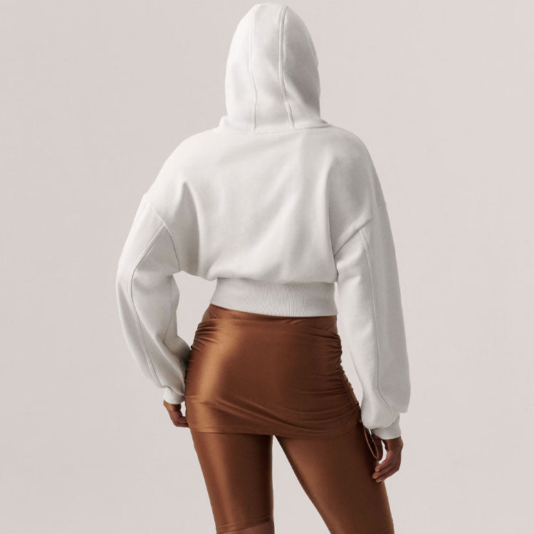 adidas By Stella Mccartney Cropped Zip Hoodie Asia Sizing 'Chalk Pearl' IT8268