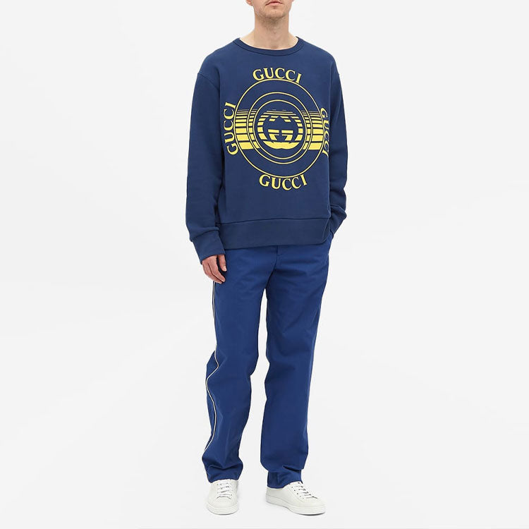 Men's Gucci SS21 Loose Casual Solid Color Printing Blue 475532-XJCRR-4535