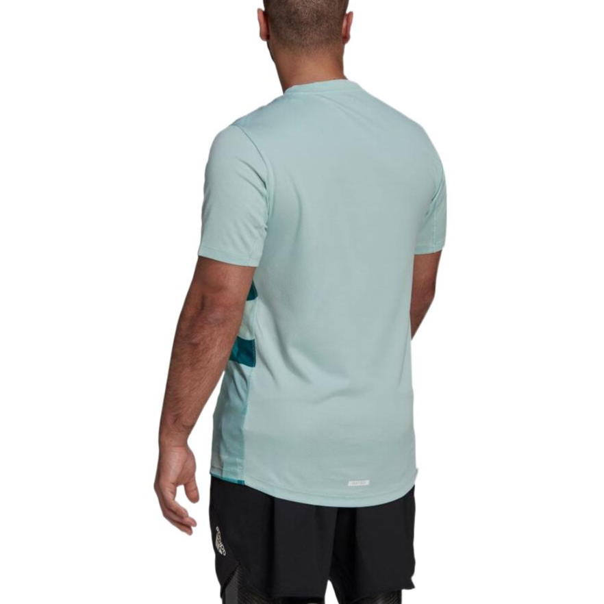 Men's adidas Alphabet Pattern Printing Round Neck Pullover Short Sleeve Japanese Version Blue T-Shirt GM8895