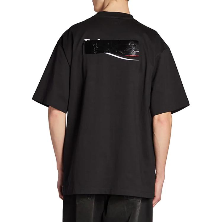 Balenciaga Gaffer T-Shirt Large Fit 'Black' 641675TNVG11089