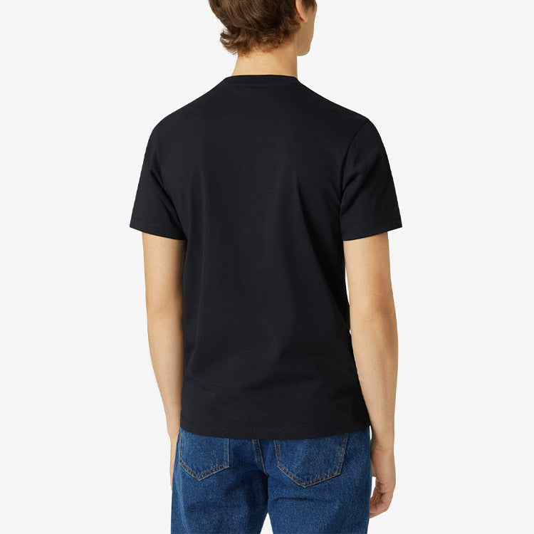 Men's KENZO Animal Pattern Printing Round Neck Short Sleeve Black T-Shirt FA65TS0204YJ-99